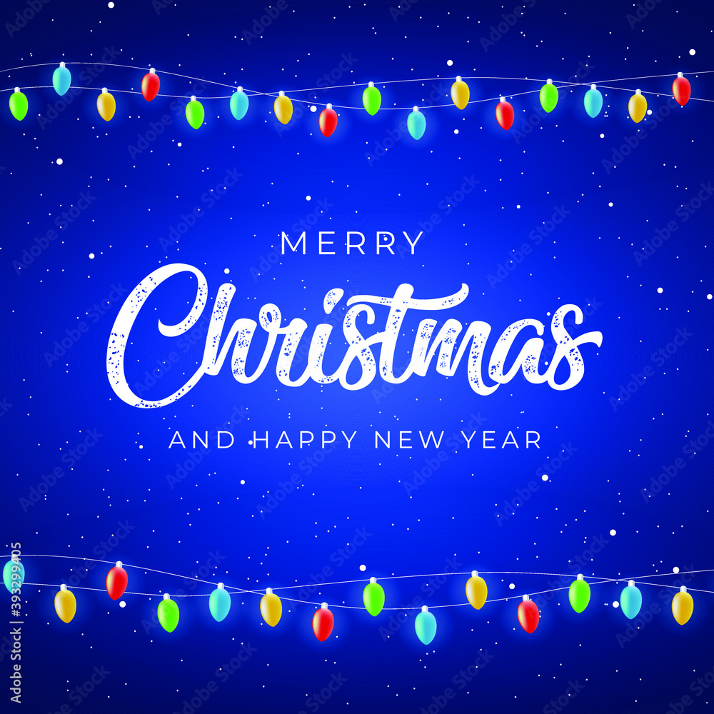 Abstract High Quality Merry Christmas and Happy New Year Background with Falling Snow and Gifts . Isolated Vector Elements