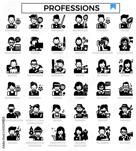 Profession icon set.