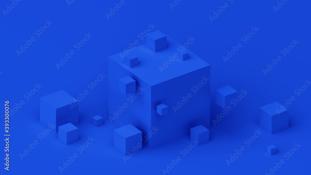 Abstract 3d render, blue geometric background with cubes, motion design, 4k seamless looped video Abstract 3d render, blue geometric background with cubes, motion design, 4k seamless looped video