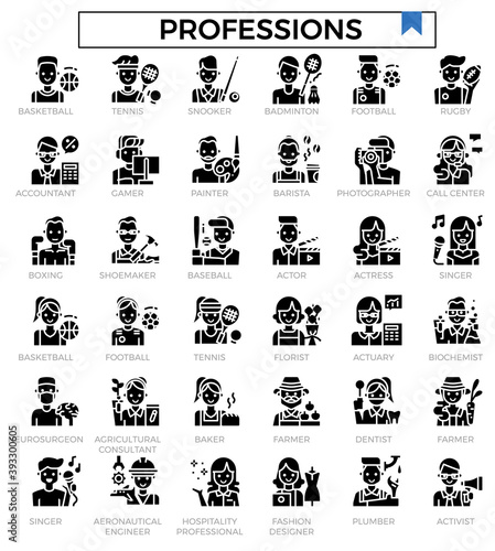 Profession icon set.