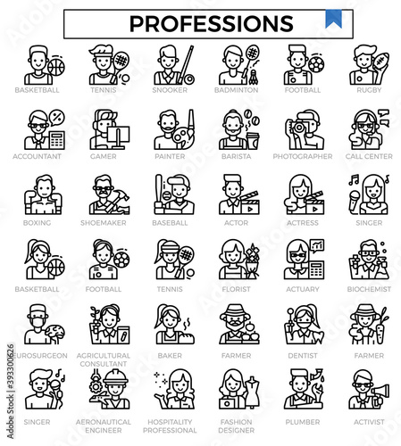 Profession icon set.