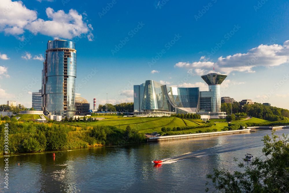 Modern cityscape with government building of Moscow Region