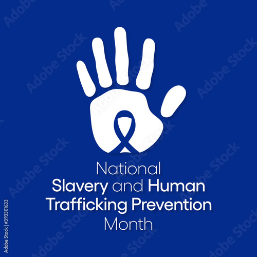 Vector illustration on the theme of National Slavery and Human Trafficking prevention month observed each year during January.