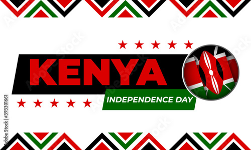 Kenya Independence Day 12th December. Poster, card, banner, background, T-shirt design.  photo