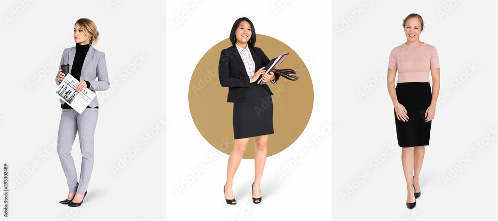 Diverse business people characters set Diverse business people characters set
