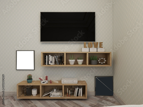 Wallpaper Mural elegant and modern bedroom design, big bed with overcoat cabinet, Torontodigital.ca