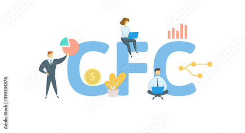 CFC, Court of Federal Claims. Concept with keywords, people and icons. Flat vector illustration. Isolated on white background. © Tatyana
