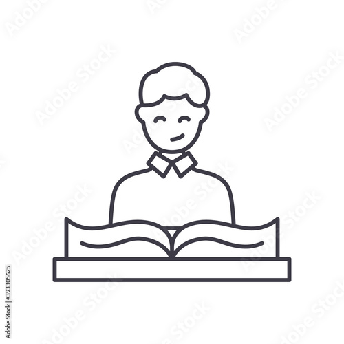 Courseware icon, linear isolated illustration, thin line vector, web design sign, outline concept symbol with editable stroke on white background.