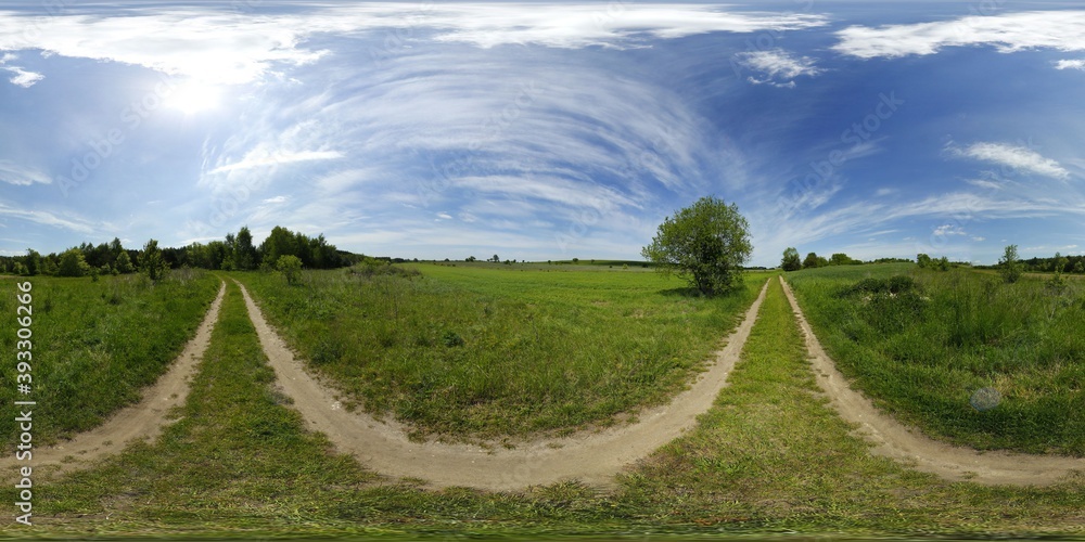 Road in the Fields HDRI Panorama