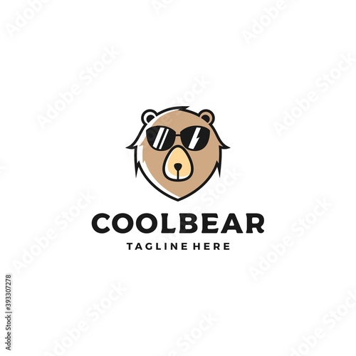 Cool Bear logo design vector illustration
