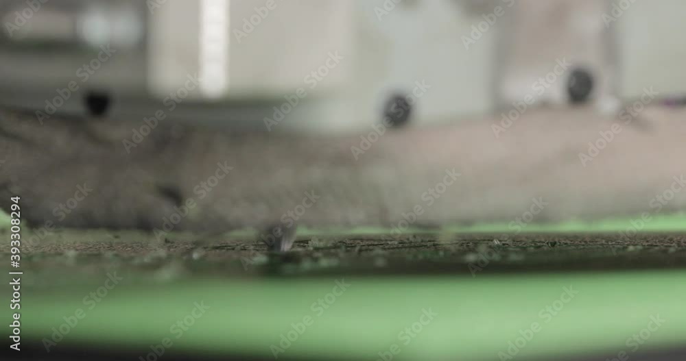 CNC Router Machine Cutting Precise Logo On A Polyethylene Plastic Sheet