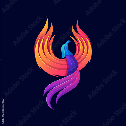 Colorful Phoenix Logo designs template vector illustration