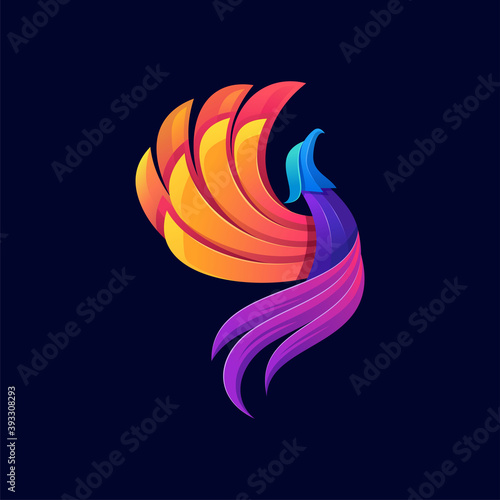 Colorful Phoenix Logo designs template vector illustration