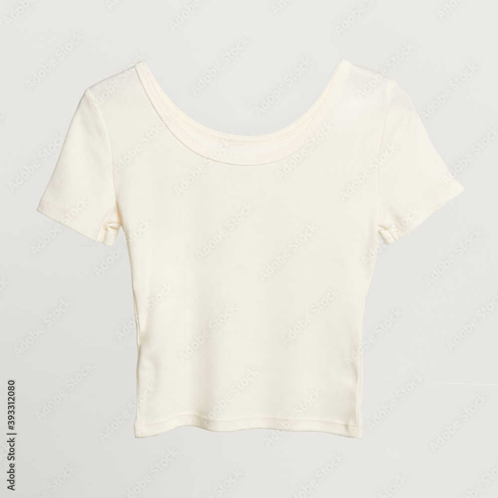 Simple white t-shirt mockup on a gray background Simple white t-shirt mockup on a gray background