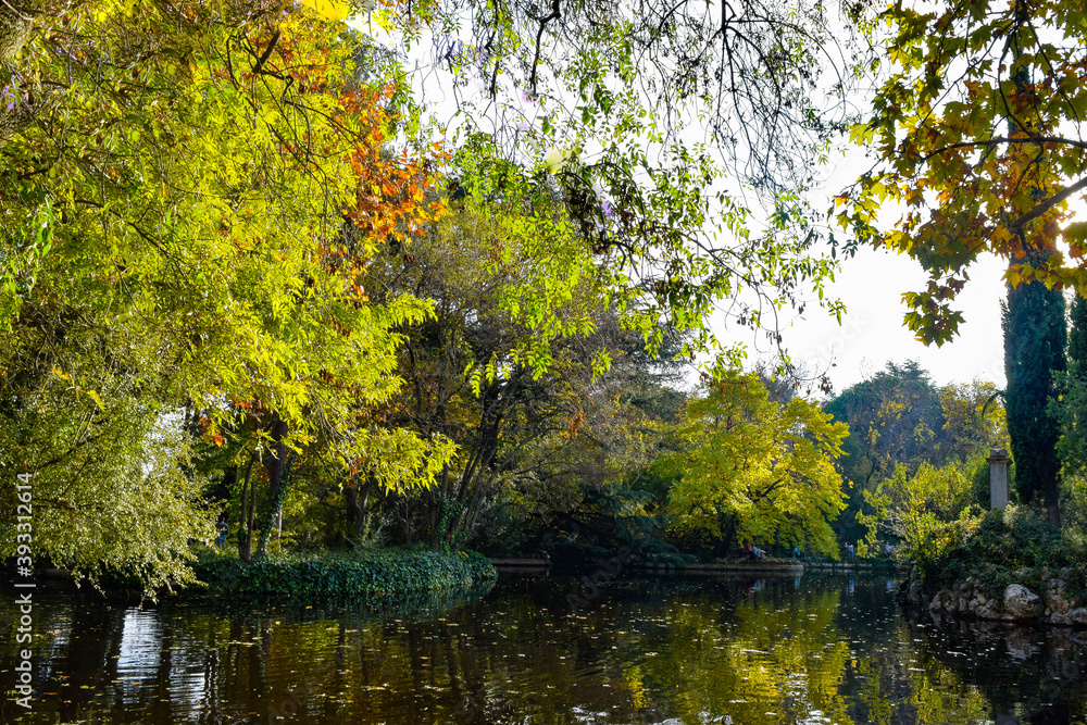 Autumn in Retiro Park of Madrid