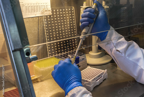 person working in a rt-pcr test