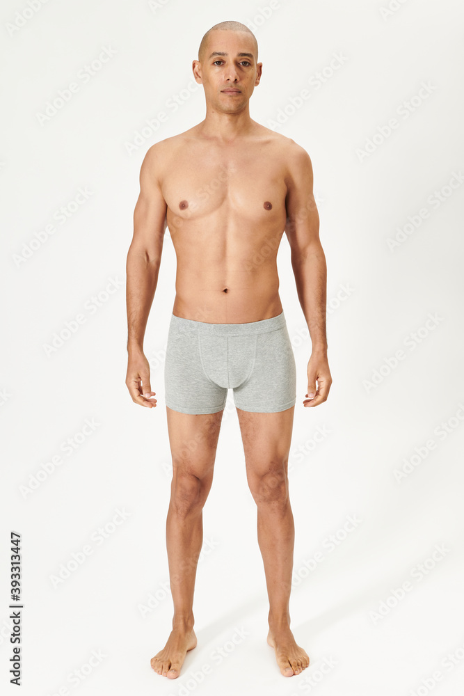 Man wearing gray boxers mockup