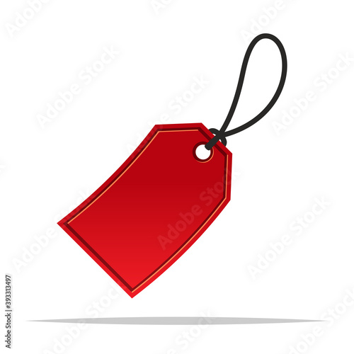 Red price tag vector isolated illustration