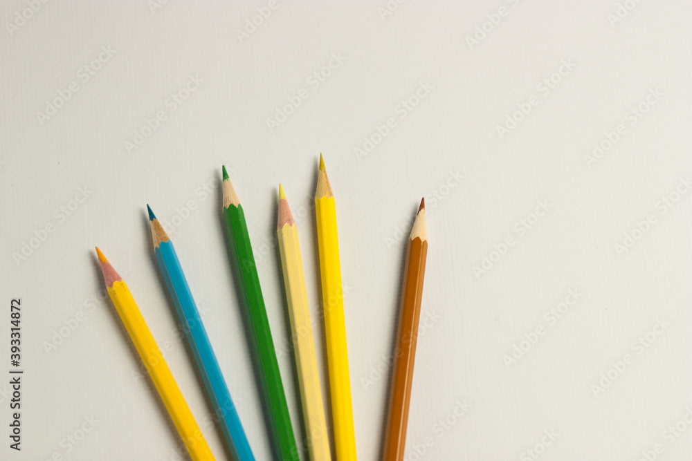 color pencils on white background color pencils on white background