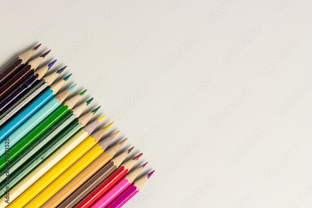 color pencils on white background color pencils on white background