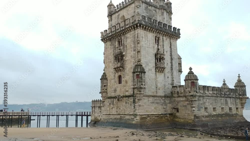 View on the Belem Tower in Lisbon, Portugal at autumn View on the Belem Tower in Lisbon, Portugal at autumn
