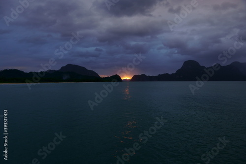 Sunset on a tropical island