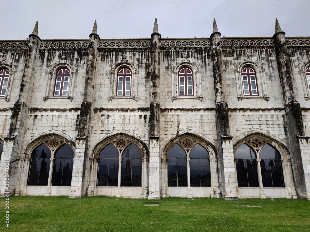 Lisbon, Portugal - October 29, 2019: View on Jeronimos Monastery at Lisbon, Portugal at autumn weather
