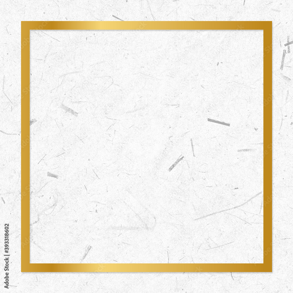 Golden framed square on a paper texture
