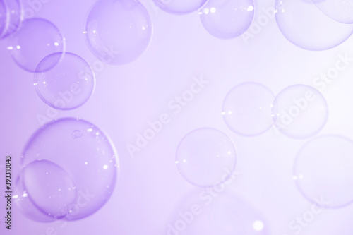Abstract, Beautiful a purple soap bubbles float with copy space. background. Natural freshness summer holiday background.