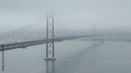 Lisbon, Portugal - October 29, 2019: autumn weather at Sanctuary of Christ the King