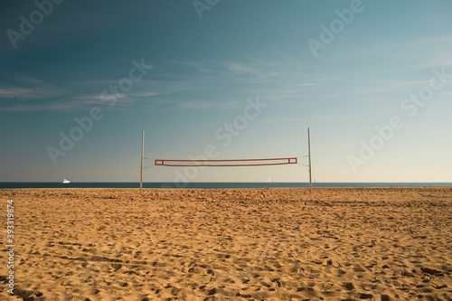 Volleyball net on the beach