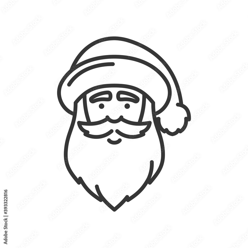 Santa Claus Face Icon. Christmas and New Year Person. Vector Santa Claus Face Icon. Christmas and New Year Person. Vector