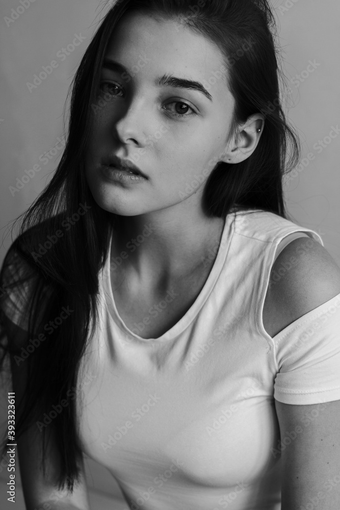 black and white portrait of a woman. modeltest black and white portrait of a woman. modeltest