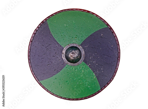 A circular early medieval shield.