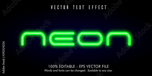 Neon text, Neon style editable text effect