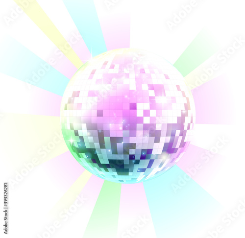 A retro disco mirror ball like from a nightclub dance floor from the 1980s or 70s