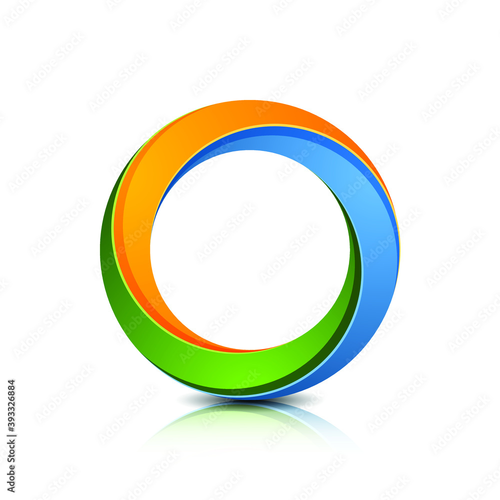 Blue Green Yellow color intersection impossible circle concept eco sign illustration Blue Green Yellow color intersection impossible circle concept eco sign illustration
