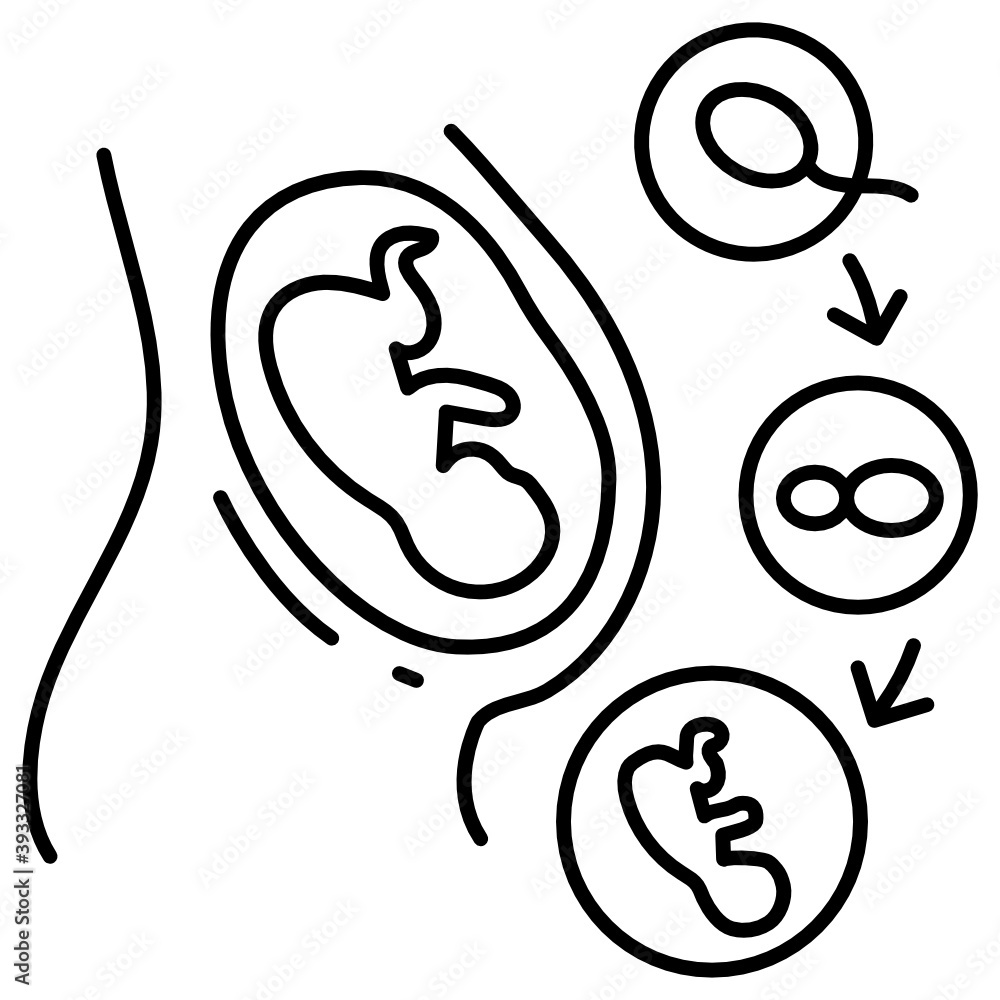Obraz premium IVF Process and Stages Concept Vector Icon Design, In Vitro Fertilization Symbol on White Background, Pregnancy and obstetrician Sign, 