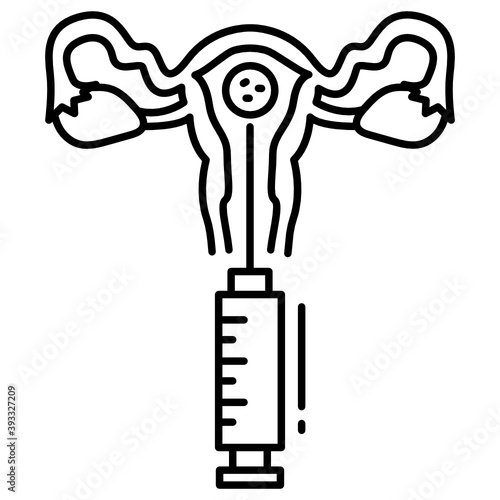 Embryo Transfer Concept, Artificial insemination Vector Icon Design, In Vitro Fertilization Symbol on White Background, Pregnancy and obstetrician Sign, 