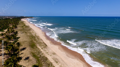 mata de sao joao, bahia / brazil - october 2, 2020: aerial view of Santo Antonio beach, coast of Mata de Sao Joao municipalit photo