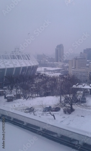 city in winter photo