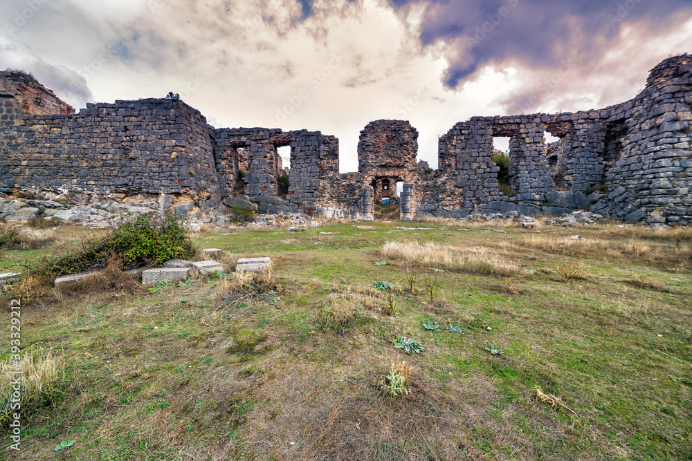 Ruinas del castillo de San Leonardo de Yagüe. Soria. España. Europa