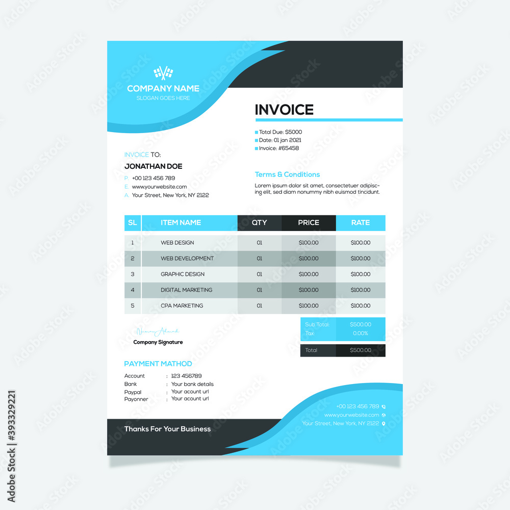 Creative Professional Invoice Design Template Creative Professional Invoice Design Template