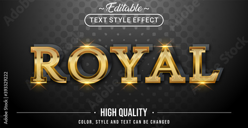 Editable text style effect - Luxury gold royal text style theme.