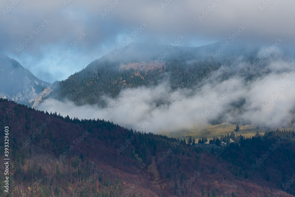Spectacular Mountain Landscape Created by a Veil of Fog