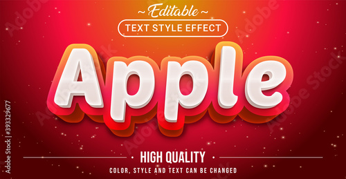 Editable text style effect - Red Apple text style theme