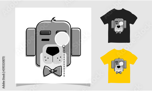 Robotic dog t-shirt design, Dog friendly poster