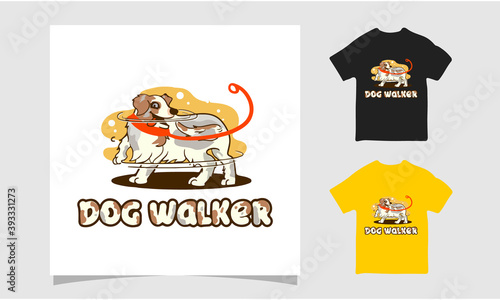 Dog walker t-shirt design, Dog friendly poster