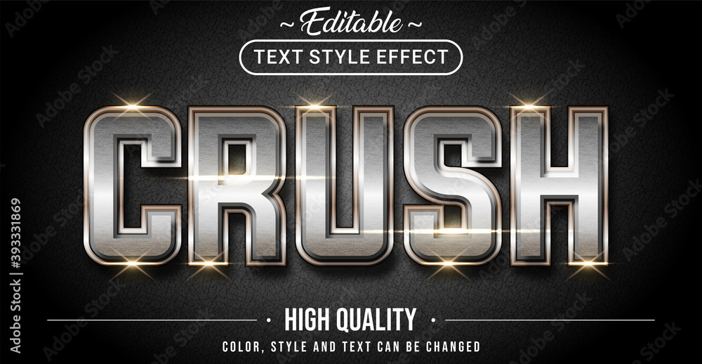 Editable text style effect - Crush with rusty steel text style theme.