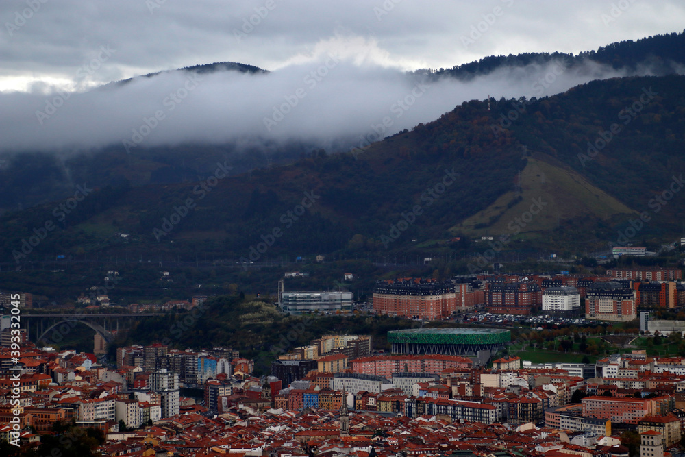 View of Bilbao from the top of the mountain